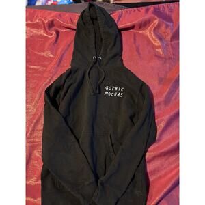 Gothic Mochas Hoodie Mens M Black Pullover Sweatshirt Drawstring Kangaroo Pocket